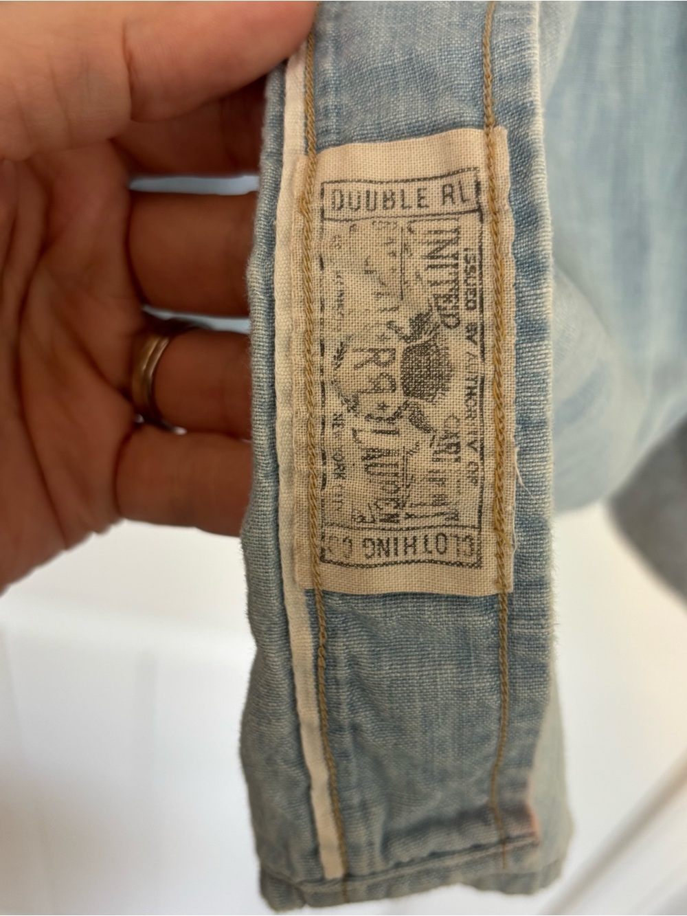 RRL by Ralph Lauren Women's Light Wash Denim Western Shirt Size Medium - Picture 6 of 8